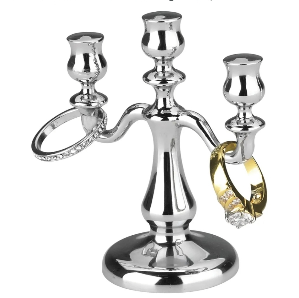 ❣️ Umbra Chrome miniature candelabra shaped ring holder.